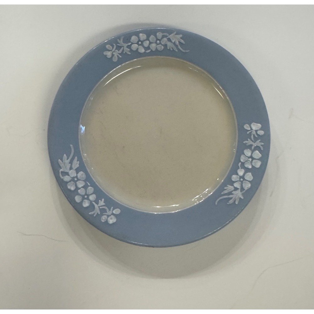 Buffalo China Lune Lamelle Blue Floral Bread Butter Plate Vintage 6.25 Inch USA